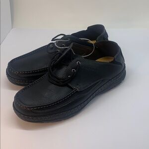 Classic Black Leather Men's Shoes Size 13